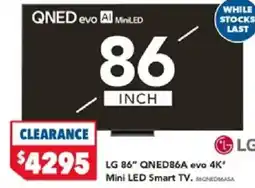 Harvey Norman Lg qned86a evo mini led smart tv offer