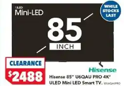 Harvey Norman Hisense u6qau pro uled mini led smart tv pro offer