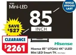 Harvey Norman Hisense u7qau uled mini led smart tv offer