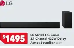 Harvey Norman Lg sg10ty g series 3.1-channel 420w dolby atmos soundbar offer