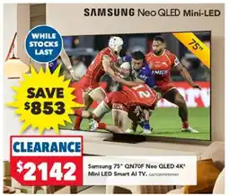 Harvey Norman Samsung qn70f neo qled mini led smart ai tv offer