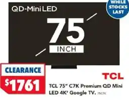 Harvey Norman Tcl c7k premium qd mini led google tv offer