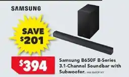 Harvey Norman Samsung b650f b-series channel soundbar with subwoofer offer