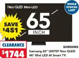 Harvey Norman Samsung qn70f neo qled mini led al smart tv offer
