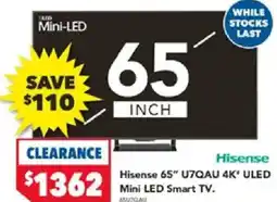 Harvey Norman Hisense u7qau uled mini led smart tv offer