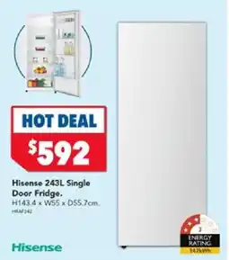 Harvey Norman Hisense single door fridge offer