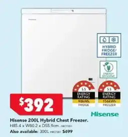 Harvey Norman Hisense hybrid chest freezer offer
