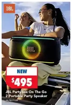 Harvey Norman Jbl party box on the go 2 portable party speaker offer