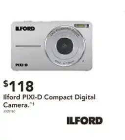 Harvey Norman Ilford pixi-d compact digital camera offer