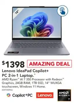 Harvey Norman Lenovo ideapad copilot+ pc 2-in-1 laptop offer