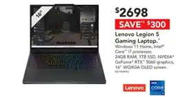 Harvey Norman Lenovo legion 5 gaming laptop offer