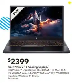 Harvey Norman Acer nitro v 15 gaming laptop offer