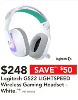 Harvey Norman Logitech g522 lightspeed wireless gaming headset- white offer