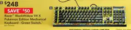 Harvey Norman Razer blackwidow v4 x pokémon edition mechanical keyboard - green switch offer