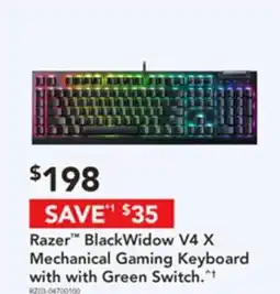 Harvey Norman Razer blackwidow v4 x mechanical gaming keyboard with green switch offer