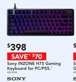 Harvey Norman Sony inzone h75 gaming keyboard for pc/ps5 offer