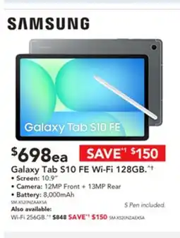 Harvey Norman Galaxy tab s10 fe wi-fi 128gb offer