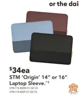 Harvey Norman Stm 'origin' or laptop sleeve offer
