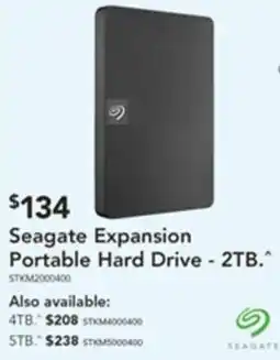 Harvey Norman Seagate expansion portable hard drive - 2tb offer