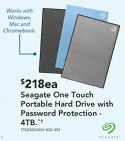 Harvey Norman Seagate one touch portable hard drive with password protection - 4tb offer