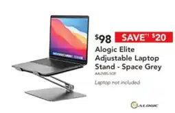 Harvey Norman Alogic elite adjustable laptop stand - space grey offer