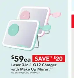 Harvey Norman Laser 3-in-1 q12 charger with make up mirror offer