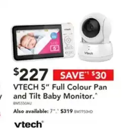 Harvey Norman Vtech 5" full colour pan and tilt baby monitor offer