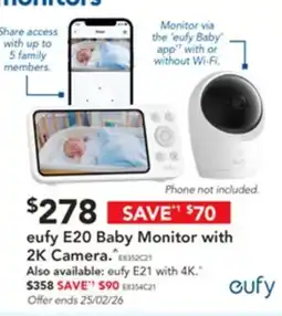 Harvey Norman Eufy e20 baby monitor with 2k camera offer