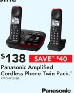 Harvey Norman Panasonic amplified cordless phone twin pack offer