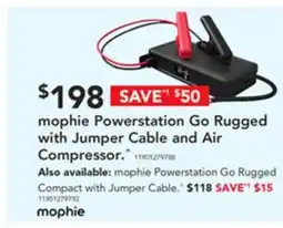 Harvey Norman Mophie powerstation go rugged with jumper cable and air compressor offer