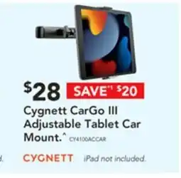 Harvey Norman Cygnett cargo iii adjustable tablet car mount offer