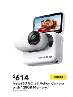 Harvey Norman Insta360 go 3s action camera with memory offer