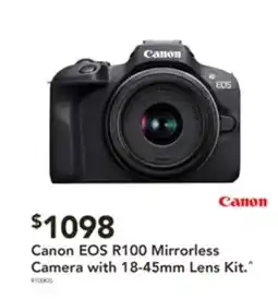 Harvey Norman Canon eos r100 mirrorless camera offer