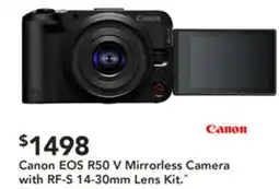 Harvey Norman Canon eos r50 v mirrorless camera offer