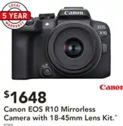 Harvey Norman Canon eos r10 mirrorless camera offer