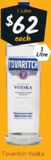 Cellarbrations Tovaritch vodka offer