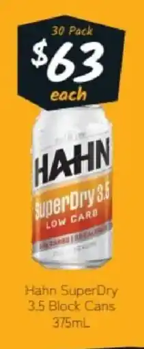 Cellarbrations Hahn superdry 3.5 block cans offer