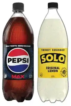 IGA Pepsi or Solo 1.25 Litre Selected Varieties offer