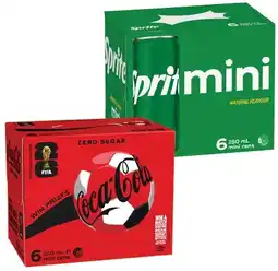 IGA Coca-Cola or Sprite Mini 6x250mL Selected Varieties offer