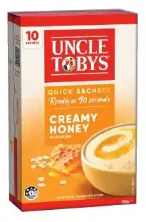 IGA Uncle Tobys Rolled Oats Quick Sachets 8‑10 Pack Selected Varieties offer