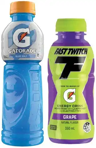 Gatorade 600mL or Fast Twitch 350mL Selected Varieties