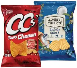 IGA The Natural Chip Co. or CC’s Corn Chips 175g Selected Varieties offer