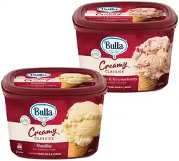 IGA Bulla Creamy Classics Ice Cream Selected Varieties offer