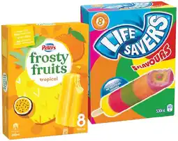 IGA Life Savers Ice Block 8 Pack or Peters Frosty Fruits 6‑8 Pack Selected Varieties offer