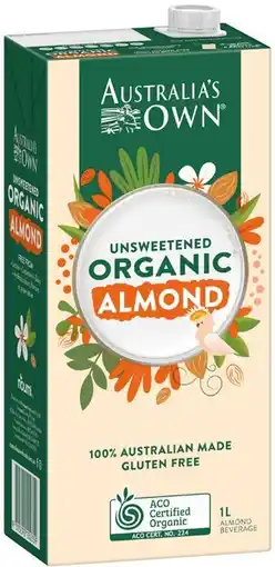 IGA Australia’s Own Organic Almond Milk Selected Varieties offer