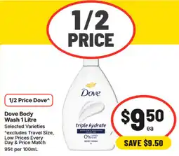 IGA Dove Body Wash Selected Varieties offer