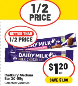 IGA Cadbury Medium Bar offer