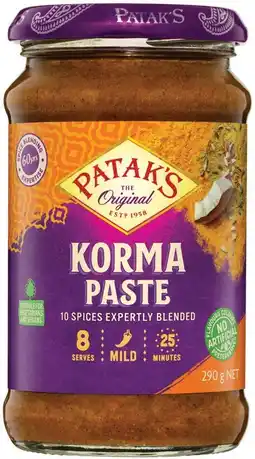 IGA Patak’s Curry Paste 283‑312g Selected Varieties offer