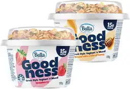 IGA Bulla Goodness Greek Style Yogurt ‘n’ Muesli Selected Varieties offer
