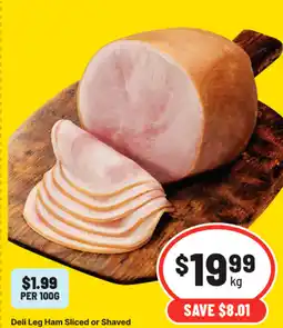 IGA Deli Leg Ham Sliced or Shaved offer